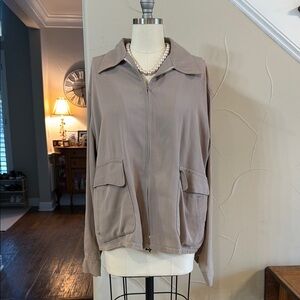 Vintage Taupe Zip-Up Jacket Tally-ho Rainwear M/L Men’s